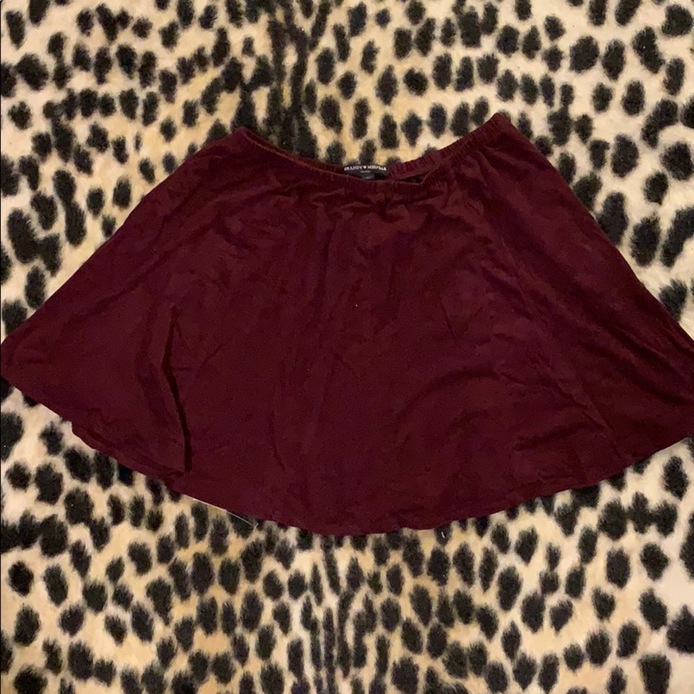 Brandy Melville burgundy suede mini skirt